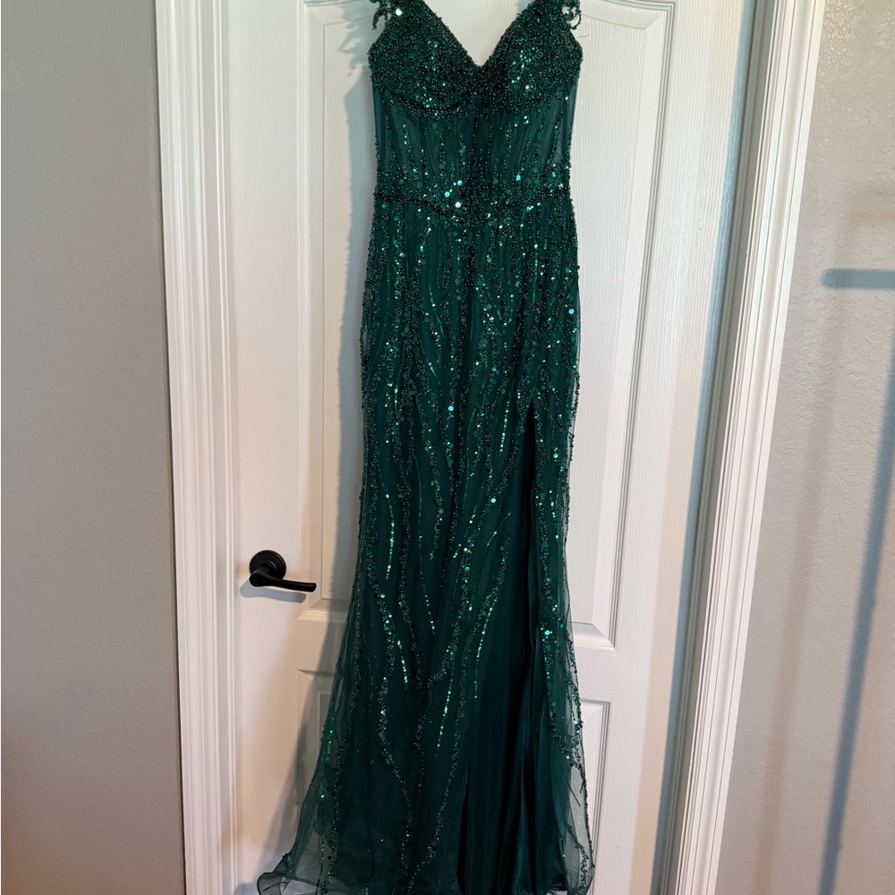 Elegant Green Sequin Gown